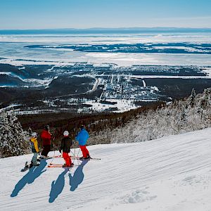 Offer Piste-side skiing and a 2 mountain French Canadian experience